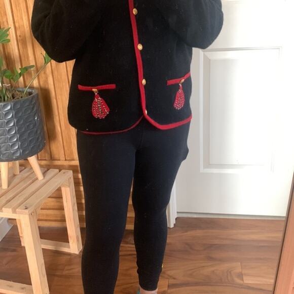 Pendelton vintage Virgin Wool‎ Holiday Gold Button Front Sweater. M - Picture 9 of 10